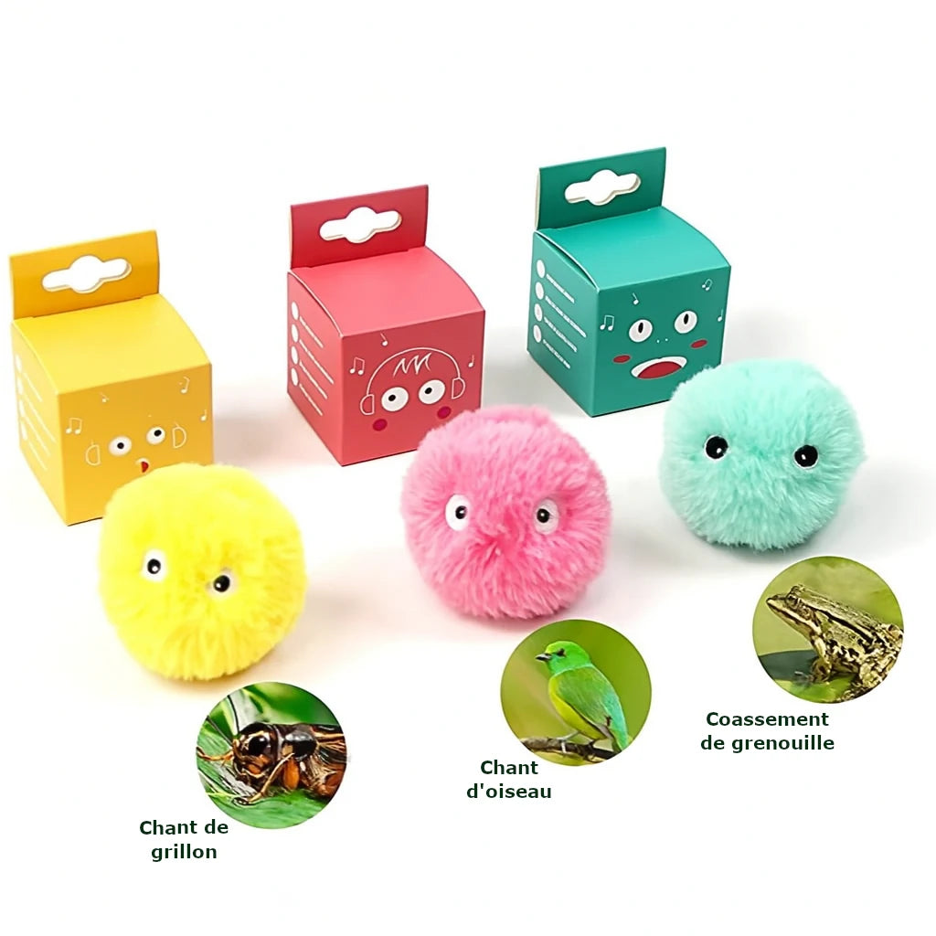Balle Interactive Électrique pour Chat – Peluche Sonore