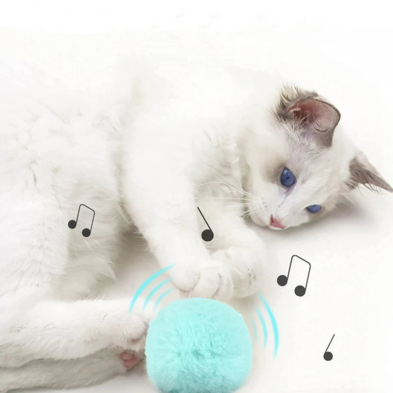 Balle Interactive Électrique pour Chat – Peluche Sonore