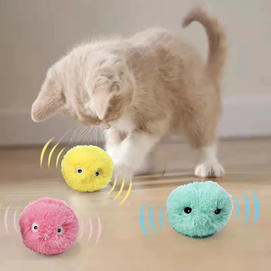 Balle Interactive Électrique pour Chat – Peluche Sonore