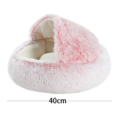 Lit en peluche douce avec housse pour chat